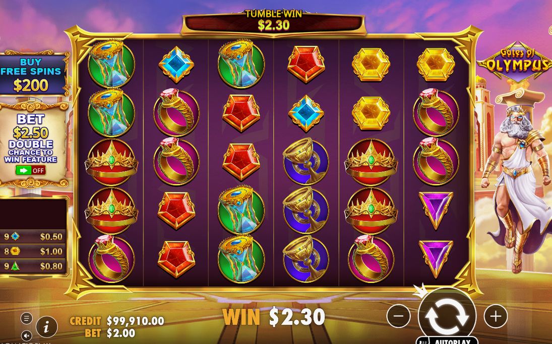 Basisspiel mit Multiplier-Orbs nach einem Tumble
